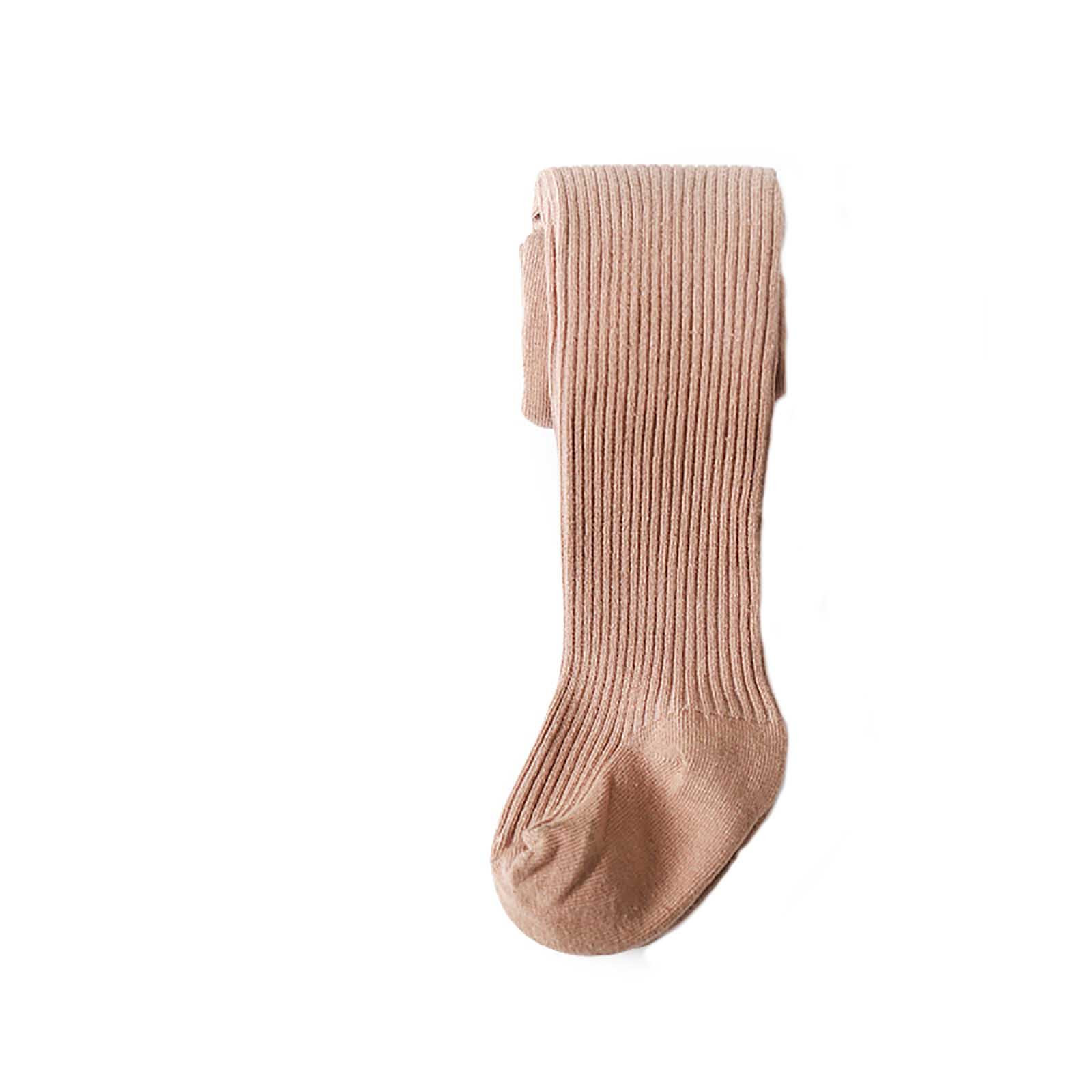 Zwiiyzr 2025 Toddler Baby Girl Tights Knit Leggings Stockings Ribbed Trousers Socks 6 Months-8 Years Kids Stockings Solid Color Rib Leggings Long Socks Pantyhose Khaki